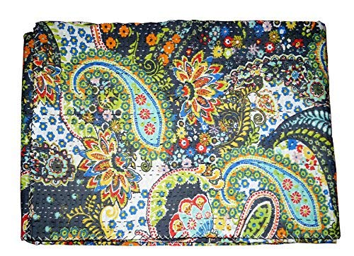 Navya Creations Kantha Quilt, Twin Quilt, Kantha Blanket, Twin Bed Cover, Blanket, Indian Bedspread, Kantha Bedspread, Bohemian Bedding Kantha