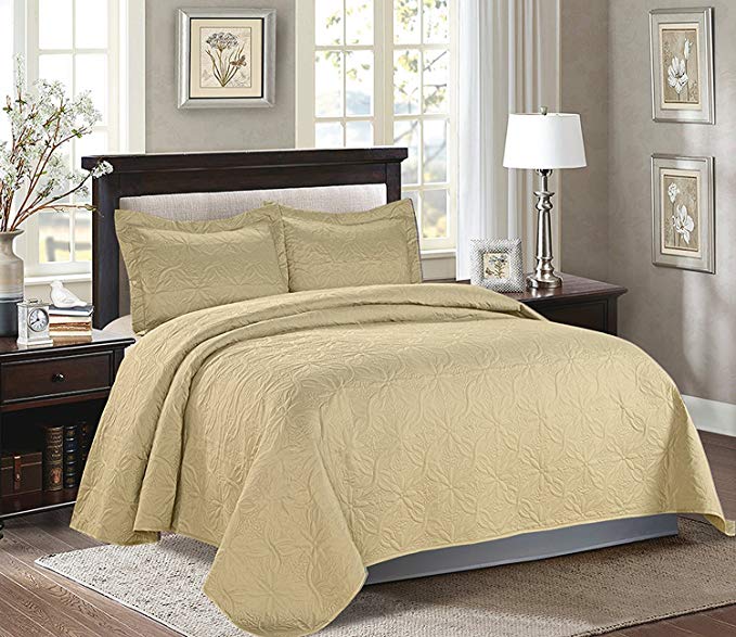 Majiija Oversized 3 Piece Embossed Bedspread Coverlet Set 118