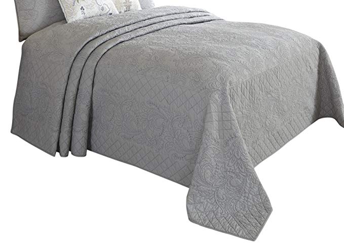 Nostalgia Home Valinda Twin Grey Reversible Bedspread