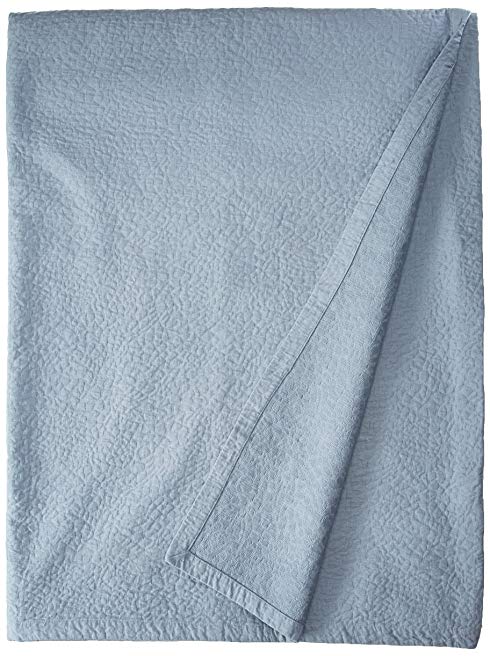 Natural Comfort Matelassé Blanket Coverlet, Queen, Pebble/Water Blue