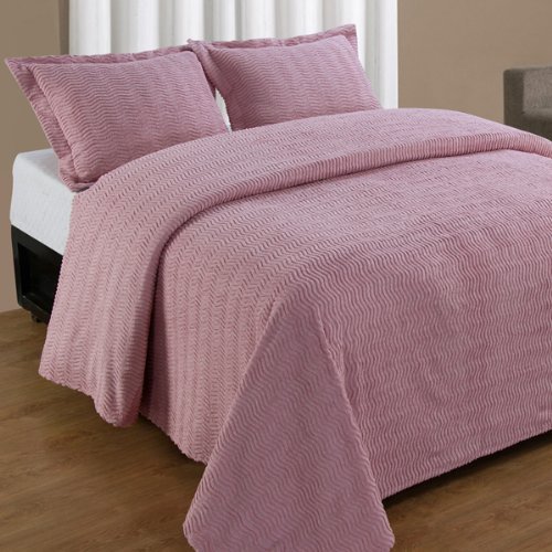 Full Rose Natick Contemporary Cotton Chenille Bedspread