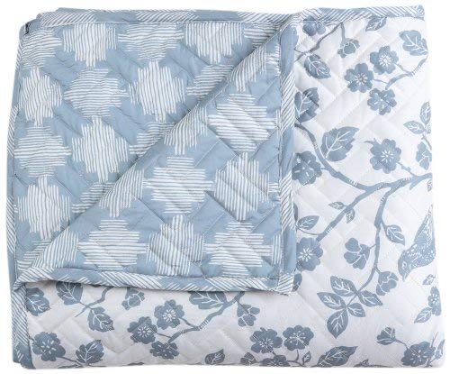 Stylemaster Home Products Twill and Birch Botanica Quilted Reversible Bedspread, King, Mist