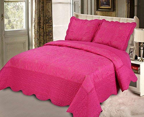 Home Must Haves-3pc Bedspread Quilted Bed Cover Embroidery Quilt (King