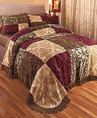 The Lakeside Collection Full/Queen Chenille Patchwork Bedspread - Jewel