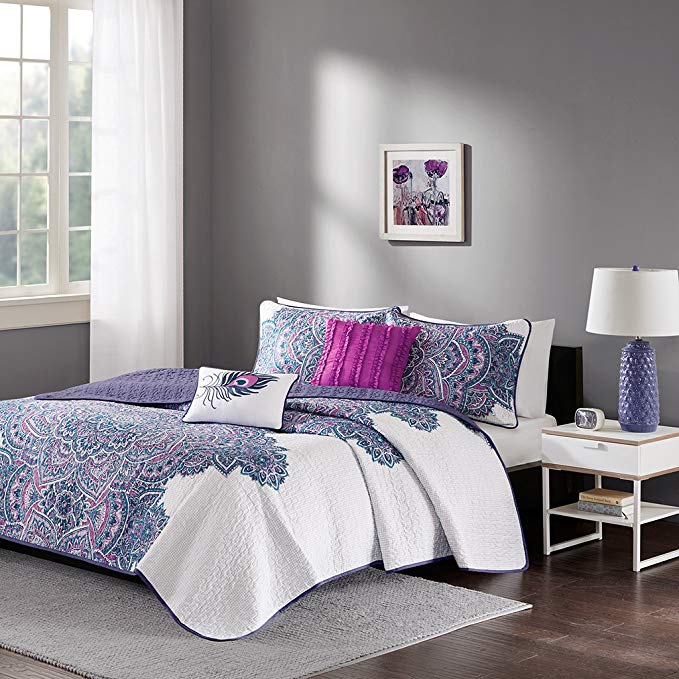 Intelligent Design ID14-953 Quilt, Twin/Twin X-Large, Purple