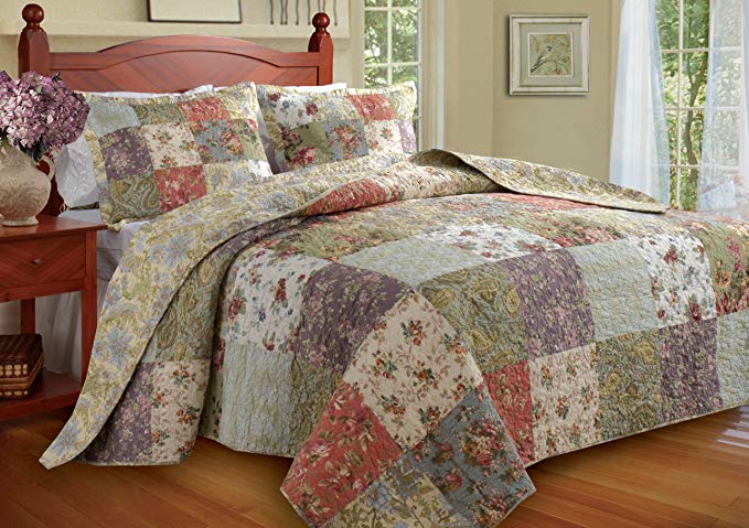 Greenland Home Blooming Prairie Full 3-Piece Bedspread Set