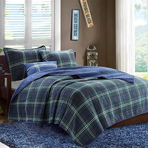 Mizone Brody 3 Piece Coverlet Set, Blue, Twin/Twin X-Large