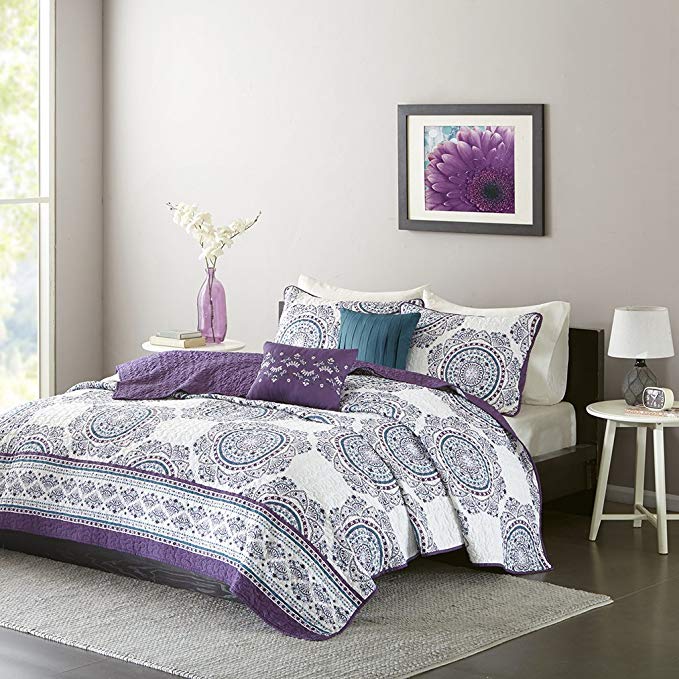 Intelligent Design ID14-944 Quilt, Full/Queen, Purple