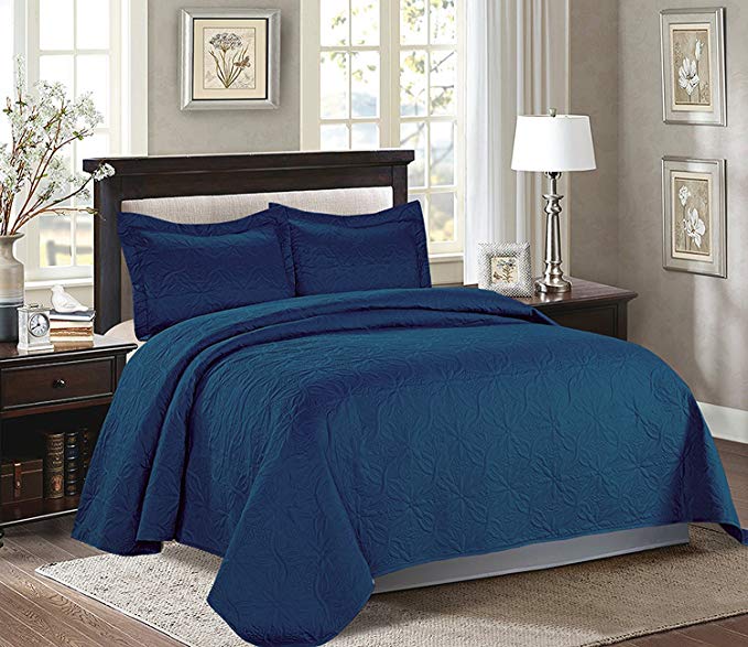 Majiija Oversized 3 Piece Embossed Bedspread Coverlet Set 106