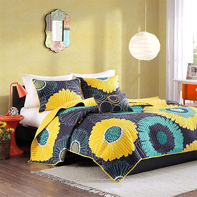 Mizone Alice Coverlet Set, Twin/Twin X-Large, Yellow