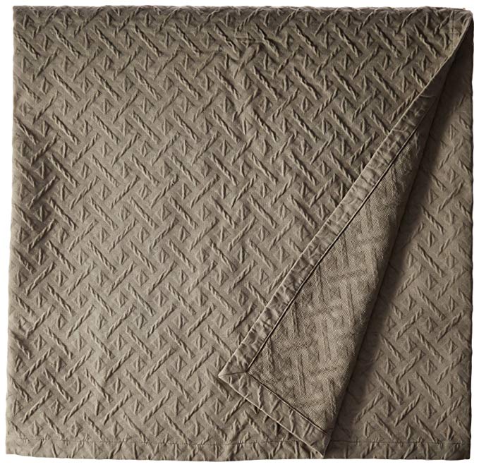 Natural Comfort Matelasse Blanket Coverlet, Maze Pattern, Queen, Washed Taupe