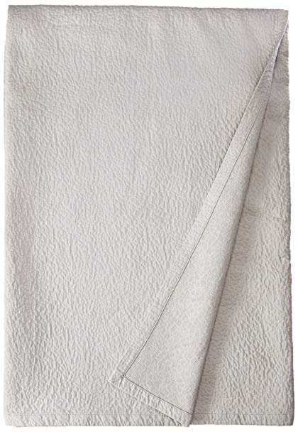 Natural Comfort Matelasse Blanket Coverlet, Pebble Pattern, King, Light Grey