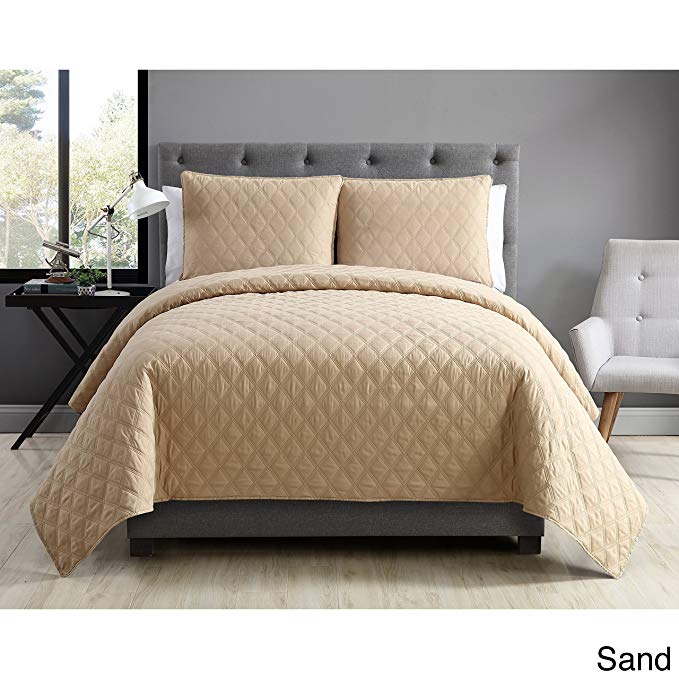 VCNY Home Buckingham Coverlet with Pillow Sham Set, Twin XL, Taupe