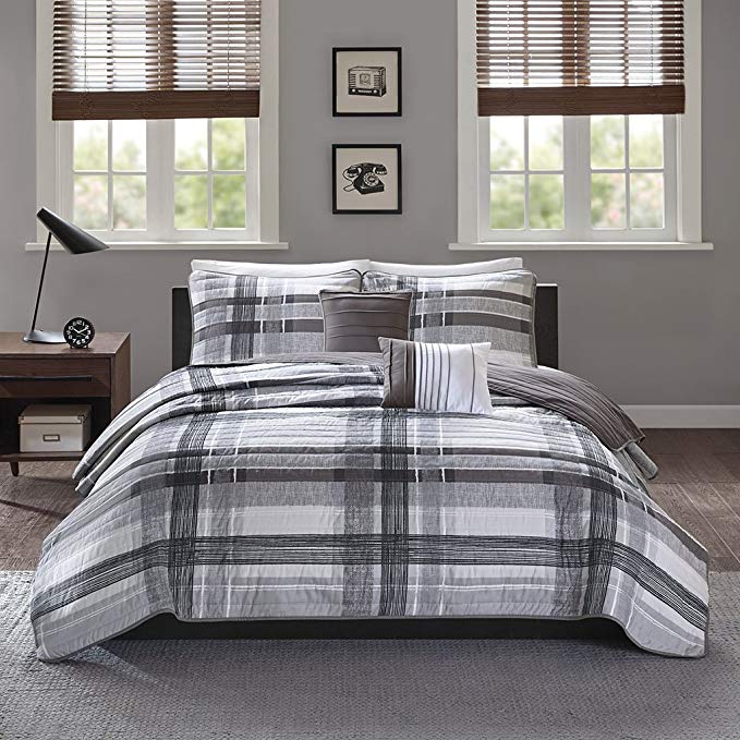 Intelligent Design Rudy Plaid Coverlet Set Black Full/Queen