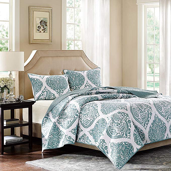 Harbor House Ogee Paisley Coverlet, Full/Queen, Blue/White