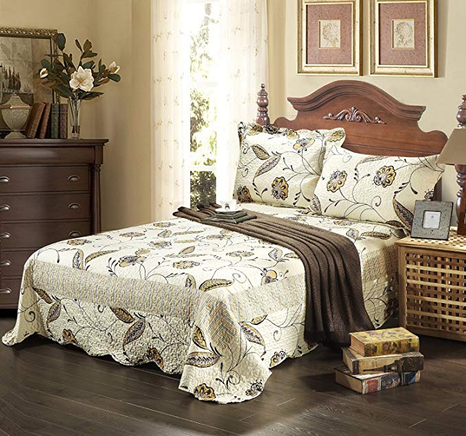 Tache Home Fashion SD2238-Single Seasons Eve Bedspread Set, Brown, Twin