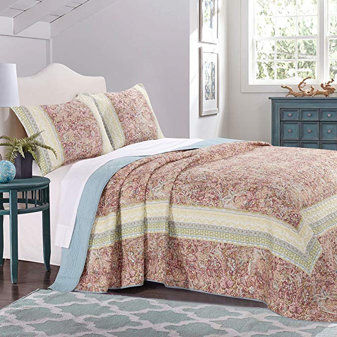 Barefoot Bungalow Palisades Pastel Bedspread Set, 3-Piece, Full