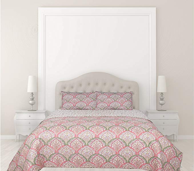 Dainty Home Grace 3 Piece Quilted Reversible Bed Spread with Cotton Filling, King